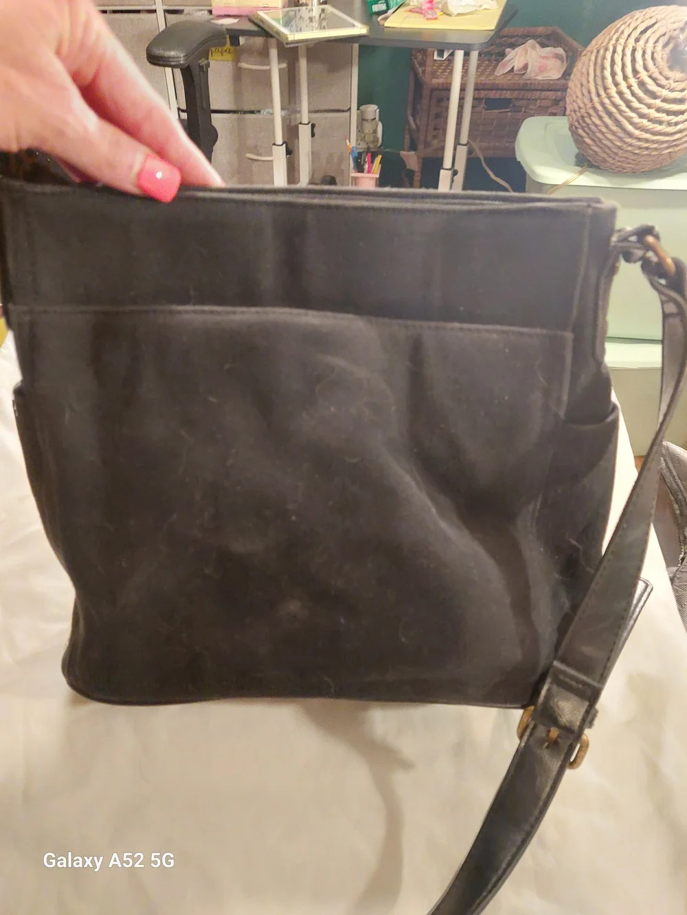 Relic Black Canvas Front-Pocket Hobo Bag
